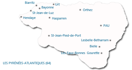 Carte des Pyrénées Atlantiques